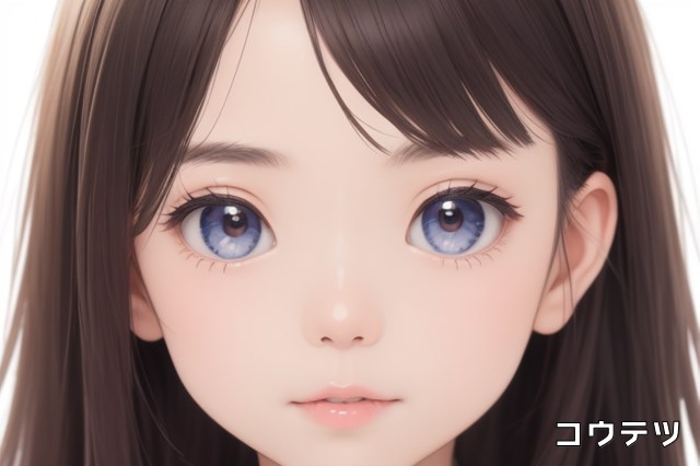 青い目の女性の顔のアップ画像 stable diffusion web ui model:BreakDomain